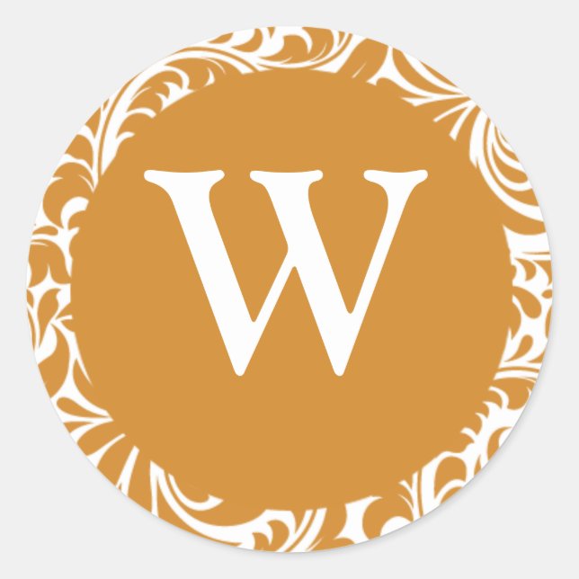 Adesivo Monograma W Lateral: Vinhetas de selos brancos (Frente)