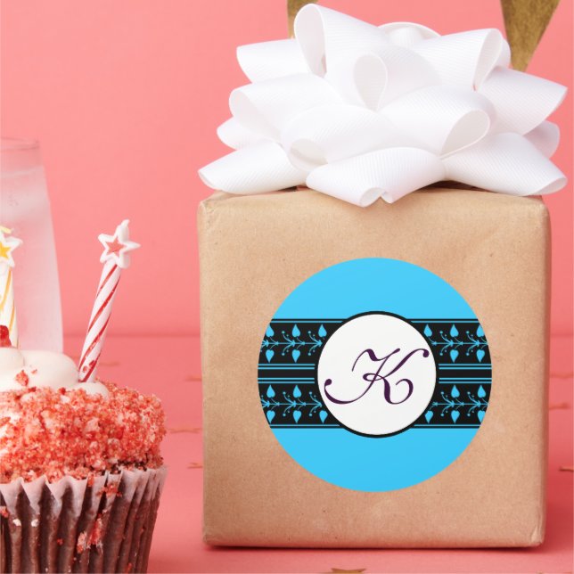 Adesivo Monograma Wedding Bright Blue Borders (Festa)