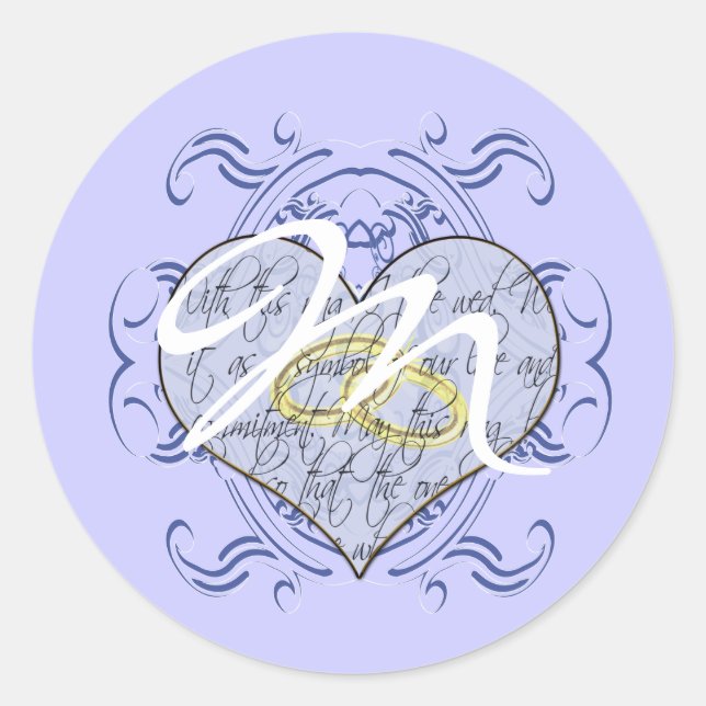 Adesivo Monograma Wedding Vow Heart (Frente)
