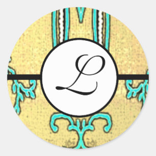 Adesivo Monograma Wede Brite Aqua Blue Borders