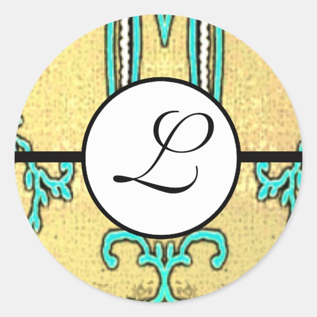 Adesivo Monograma Wede Brite Aqua Blue Borders (Frente)