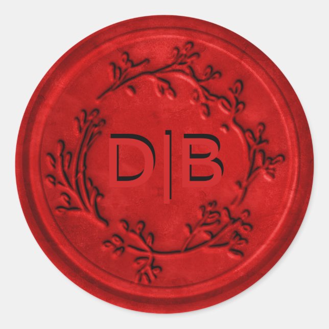 Adesivo Monograma Wreath Wedx Seal (Frente)