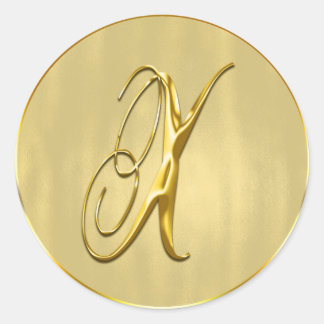 Adesivo Monograma X Selo Dourado