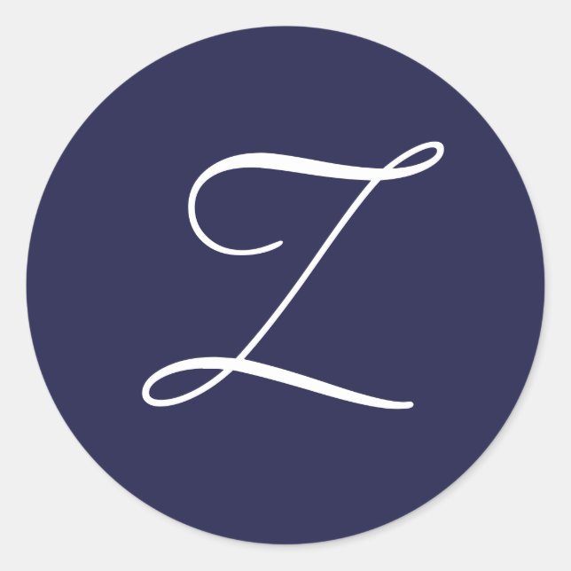 Adesivo Monograma Z, branco em azul Marinho, (Frente)