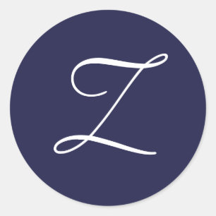 Adesivo Monograma Z, branco em azul Marinho,
