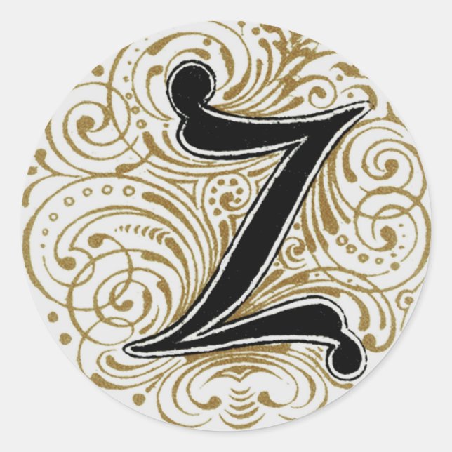 Adesivo Monograma "Z" no Dourado - Sticker (Frente)
