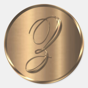 Adesivo Monograma Z Selo de Envelope de Bronze NONMETÁLIC