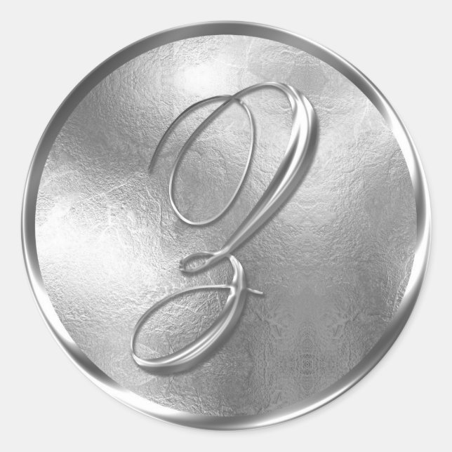 Adesivo Monograma Z Selo de Envelope Silver NONMETÁLICO (Frente)