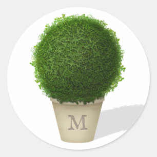 Adesivo Monogramas Boxwood Topiary Personal Seal