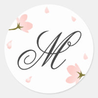 Monogramas, cor-de-rosa, florescentes de cereja