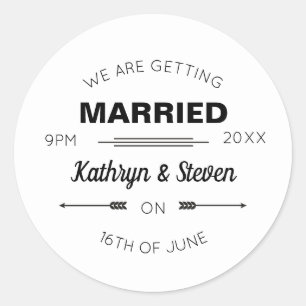 Adesivo Monogramas de casamento. A Casar-Se Com Tipografia