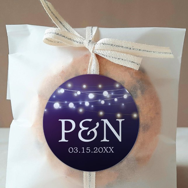 Adesivo Monogramas de Casamento à Noite de String (Criador carregado)