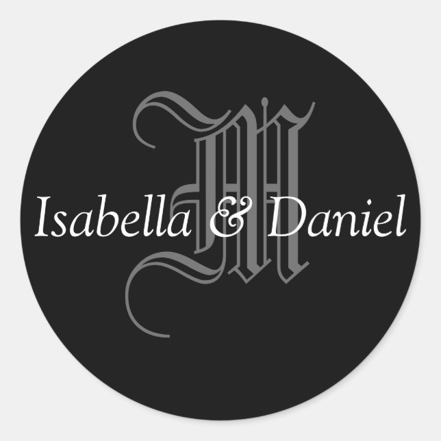 Adesivo Monogramas de Casamento Personalizado com Autocola (Frente)
