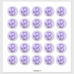 Adesivo Monogramas de Lavanda do estilo feltro