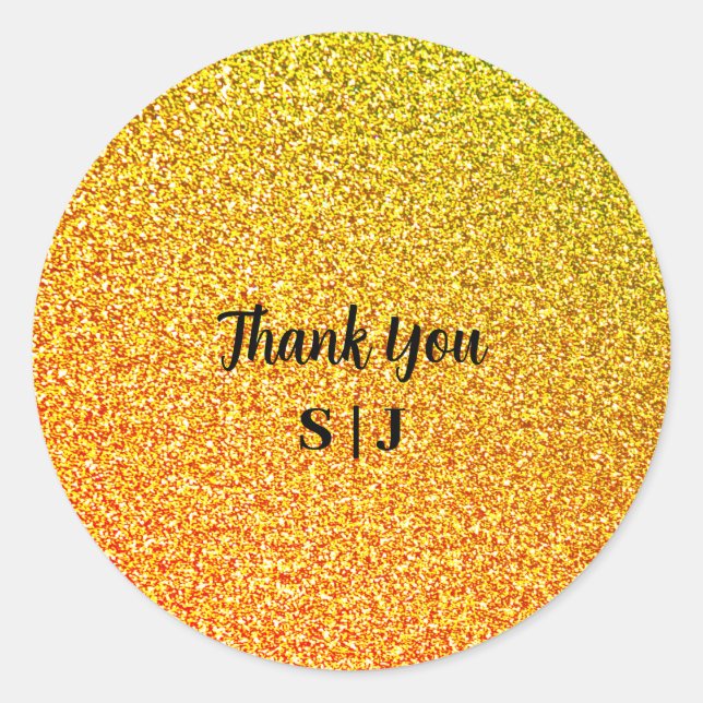 Adesivo Monogramas Dourados De Casamento De Sparkle Glitte (Frente)