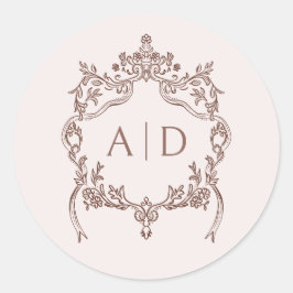 Adesivo Monogramas Elegante Vintage Crest Casamentos