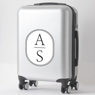 Adesivo Monogramas inicia bagagem simples moderna
