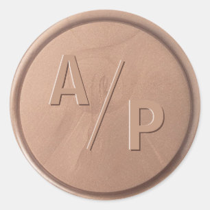 Adesivo Monogramas Iniciais de Chocolate Castanho Vinheta