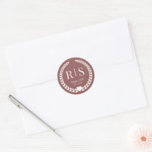 Monogramas Iniciais Simples Terrosos Bege-Roxo