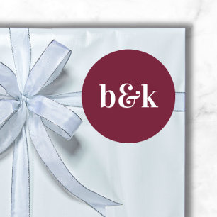 Adesivo Monogramas minimalistas iniciam casamentos vermelh