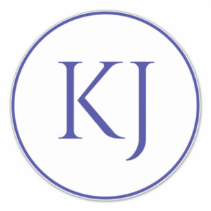 Adesivo Monogramas Nome do Casal Azul Letras Iniciais Casa