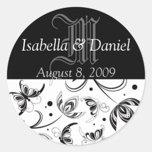 Adesivo Monogramas Para Casamentos Damask Stickers