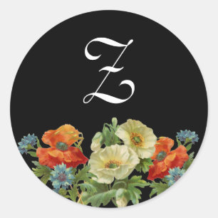 Adesivo Monogramas Poppies e Cornflower Stickers