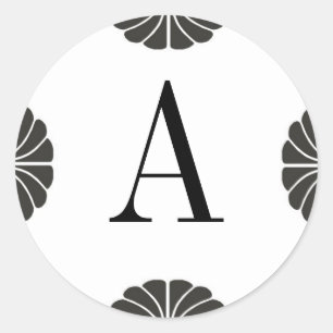 Adesivo Monogramas - Preto e Branco - Letra A