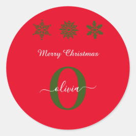Adesivo Monogramas Roteiro Feliz Natal Vermelho Branco Ver