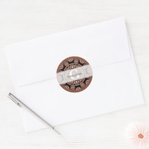 Adesivo Monogramas Safari Sunset Bohemian Dot Mandala
