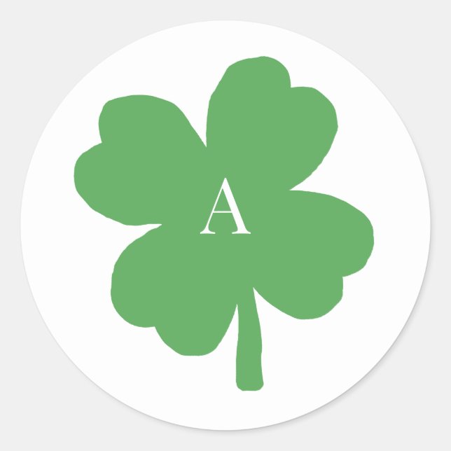 Adesivo Monogramas Shamrock Irish Green Painting Stickers (Frente)