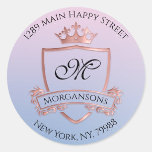 Adesivo Monogramo Endereço de devolução Enfumaçado rea