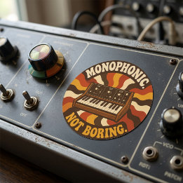 Adesivo Monophonic, Not Boring – Lustiger Synth Nerd