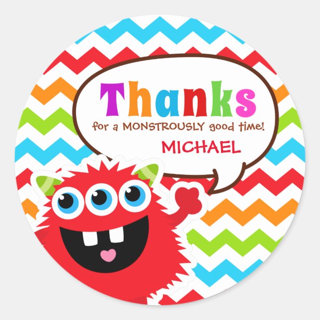 Adesivo Monster Bash Obrigado Marca Favorável (Frente)