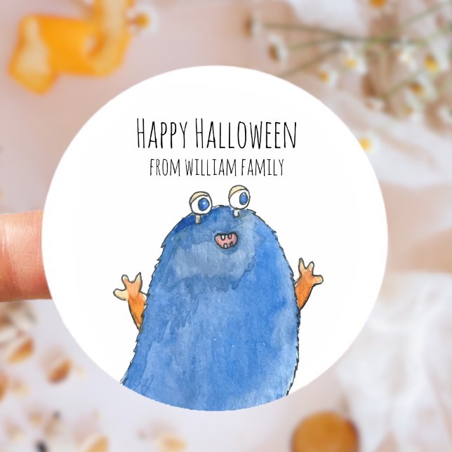 Adesivo Monster Candy Happy Halloween (Monster Candy Happy Halloween Classic Round Sticker)