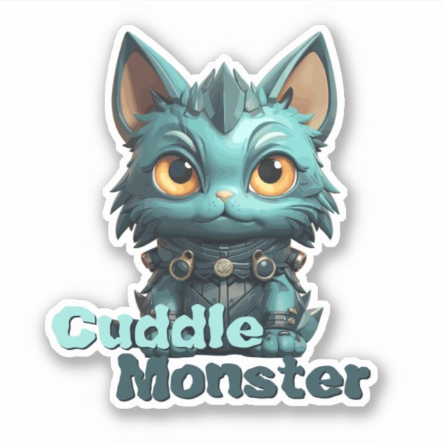Adesivo Monster Cat Sticker - "Monstro de Cuddle" (Frente)