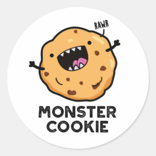 Adesivo Monster Cookie Comida Engraçado