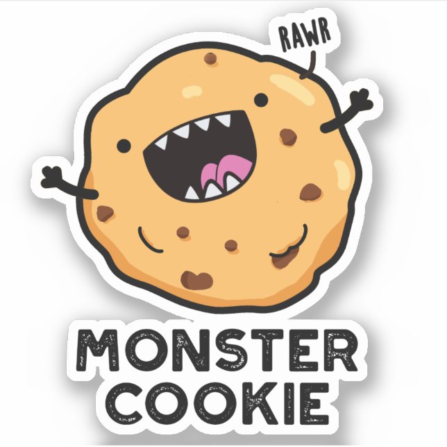Adesivo Monster Cookie Comida Engraçado (Frente)