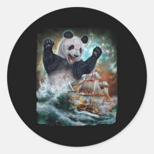 Adesivo Monster Giant Panda Como Kraken Ataca Um Navio De