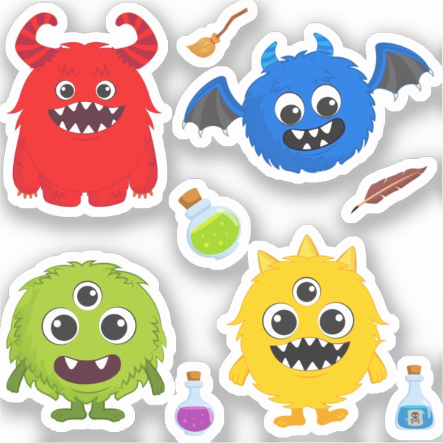 Adesivo Monster Halloween Cute (Frente)