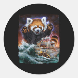Adesivo Monster Red Panda Como Kraken Ataca Um Navio De Gu