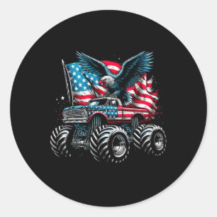 Adesivo Monster Truck Águia Careca 4 De Julho Meninos Amer