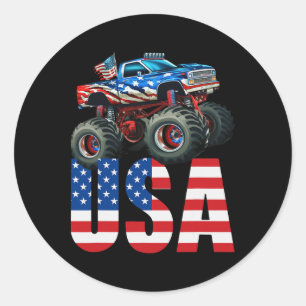 Adesivo Monster Truck American Flag 4 de julho Corrida Ame