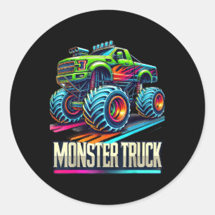 Adesivo Monster Truck Festa de aniversário Retro Vintage M