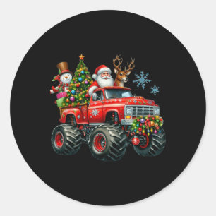 Adesivo Monster Truck Papais noeis Reindee Crianças de Árv