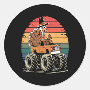 Adesivo Monster Truck Turkey Sunset Retro Thanketing Boy
