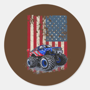 Adesivo Monster Truck US Flag Para Menina Que Ama