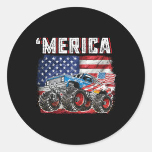 Adesivo Monster Truck Usa Flag Merica Men 4 De Julho