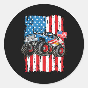 Adesivo Monster Truck Usa Flag Patriotic Boys Men 4th Of J