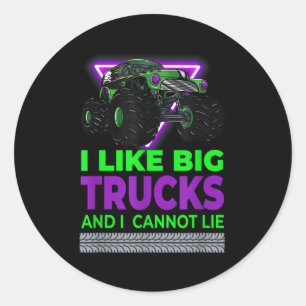 Adesivo Monster Trucks - Eu Gosto de Caminhões Grandes E N